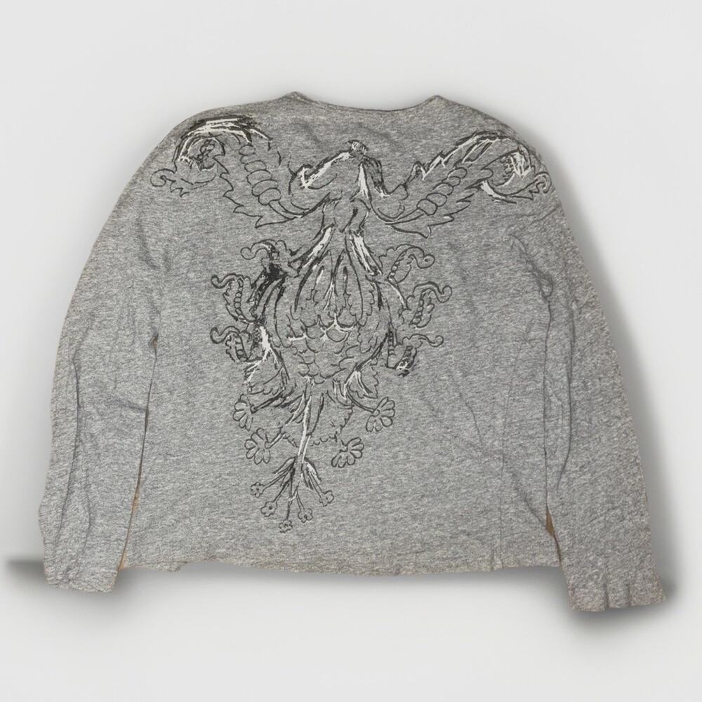 Calvin Klein Jeans Long Sleeve Shirt Grey Large 21x23 Y2K Euro Sleeve